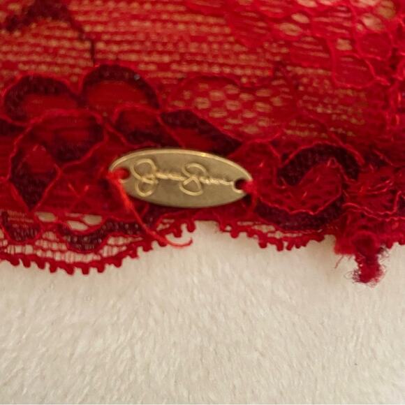 Jessica Simpson Red Lace Trim Full-Coverage Bra with Underwire Size 38C - Picture 3 of 6